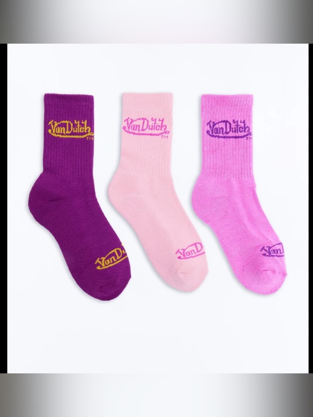 Von Dutch Logo Quarter Socks 3 Pack
